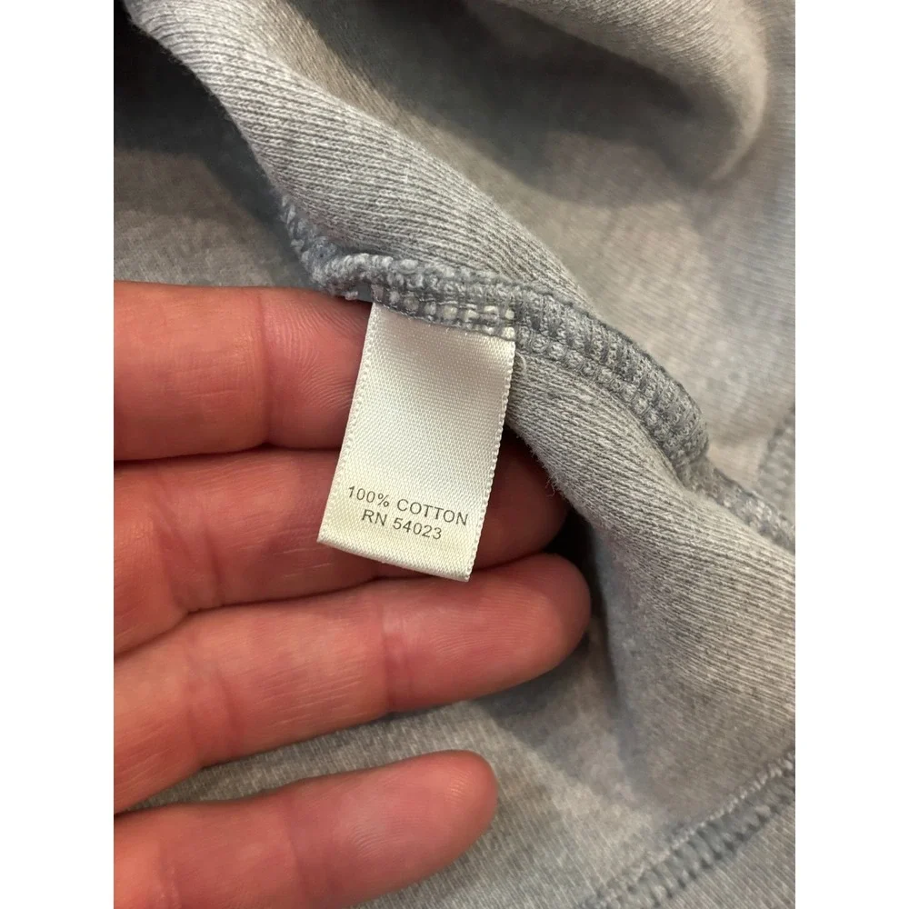 Banana Republic Mens Tall Large Gray Striped Quarter Zip Cotton Pullover Sweater